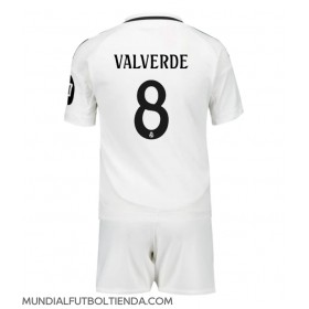 Camiseta Real Madrid Federico Valverde #8 Primera Equipación Replica 2024-25 para niños mangas cortas (+ Pantalones cortos)